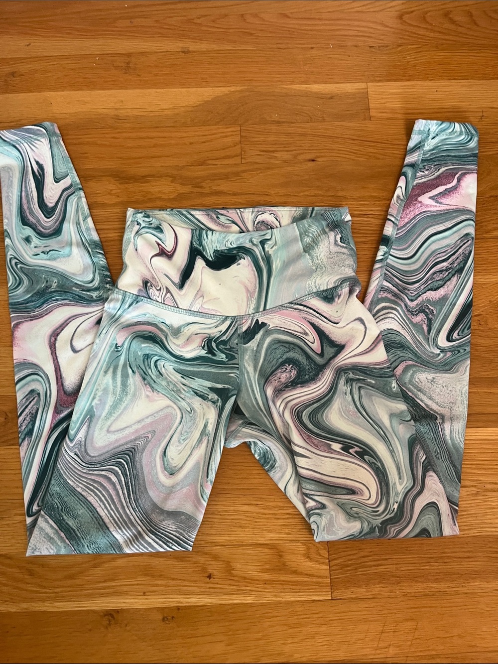 Old Navy Marble-Print XS Leggings in Teal & Pink